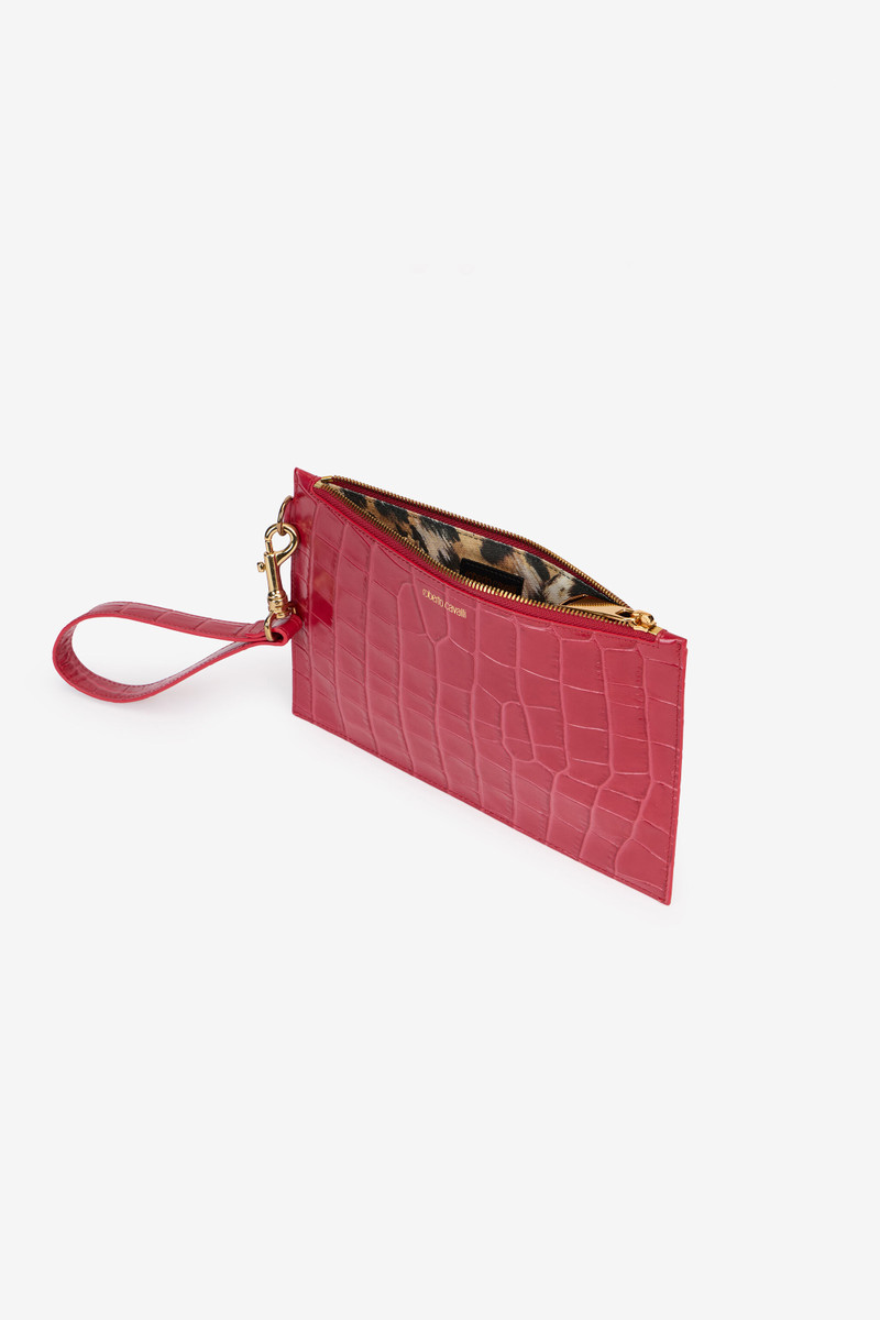 Antique Rose Crocodile-Effect Clutch 6