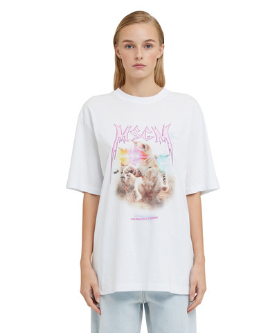 MSGM T-Shirt with "Laser eyed cat" graphic outlook