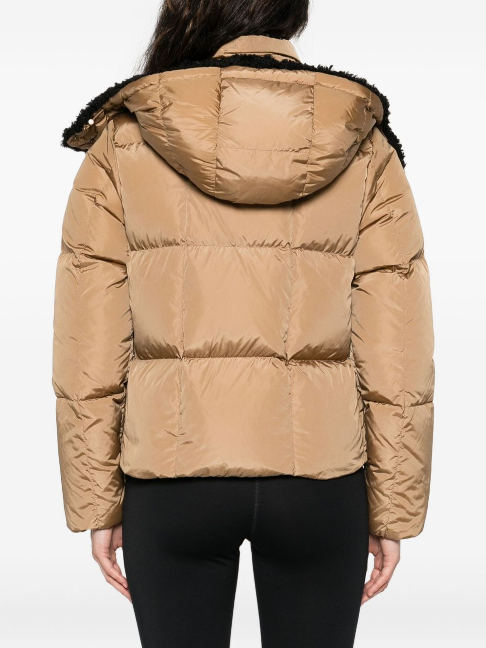 faux-fur collar zip-up coat - 4