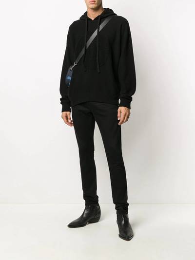 VERSACE drawstring cashmere-blend hoodie outlook