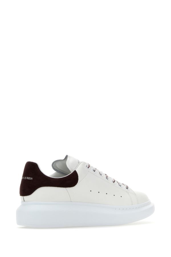 White leather sneakers with brown suede heel - 3