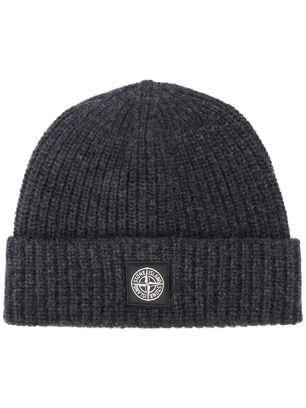 logo patch wool beanie - 1