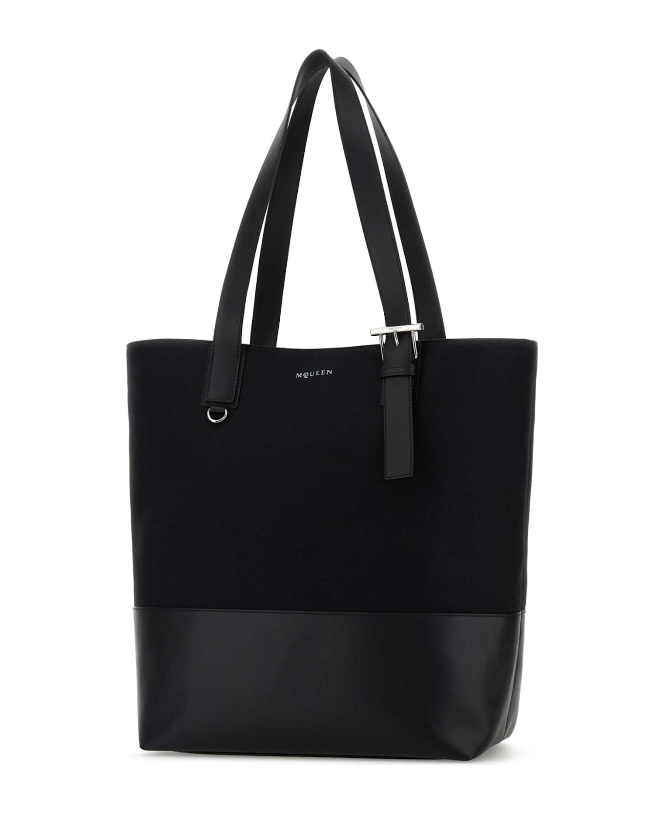 Black Canvas Shopping Bag - 2