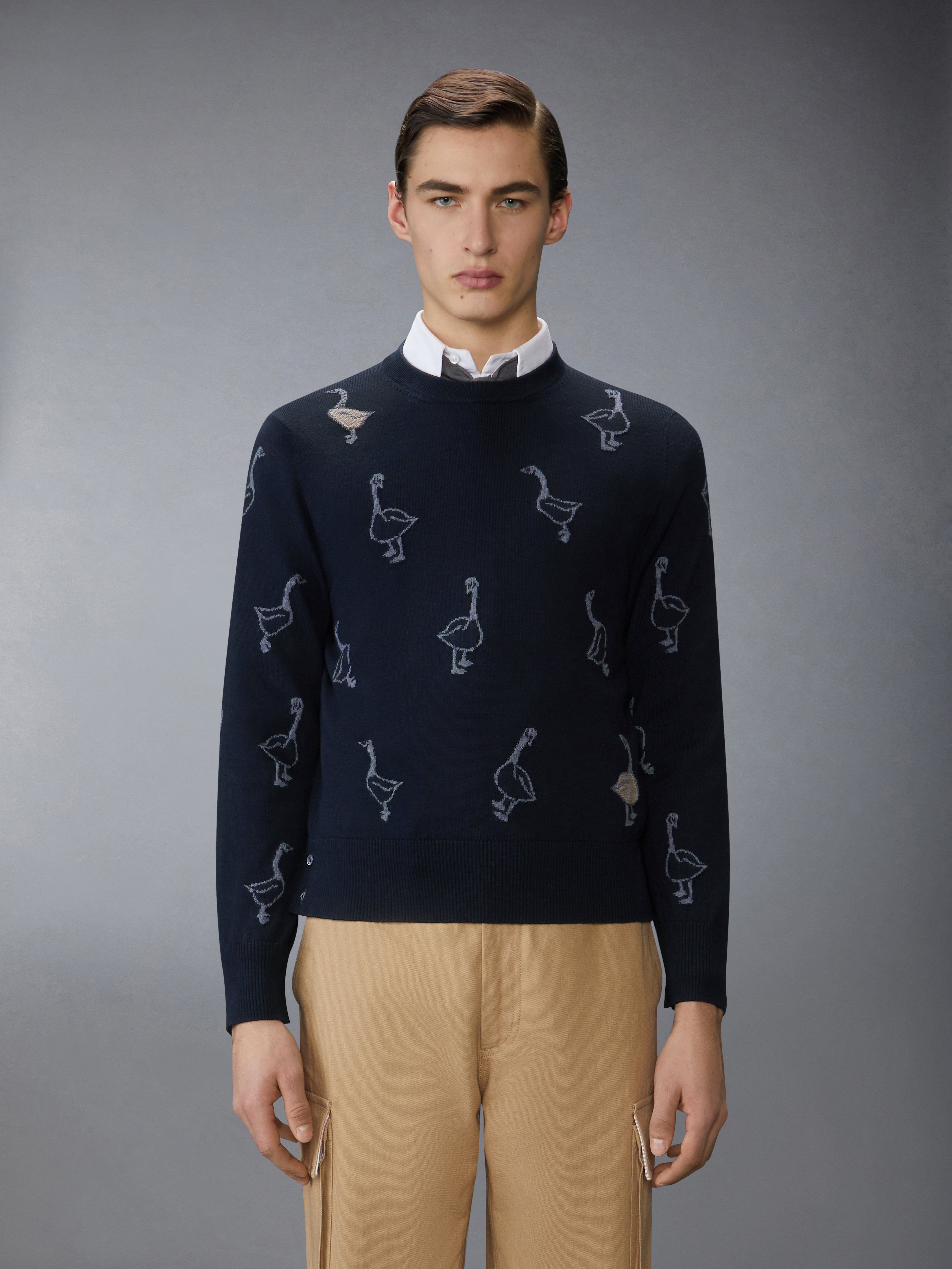 GEESE INTARSIA MERINO WOOL RELAXED FIT PULLOVER - 2