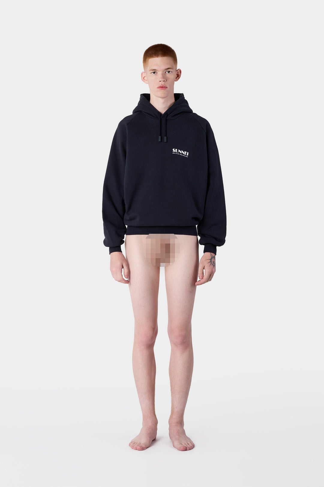 EMBROIDERED BIG LOGO HOODIE / blue SUNNEI - 4