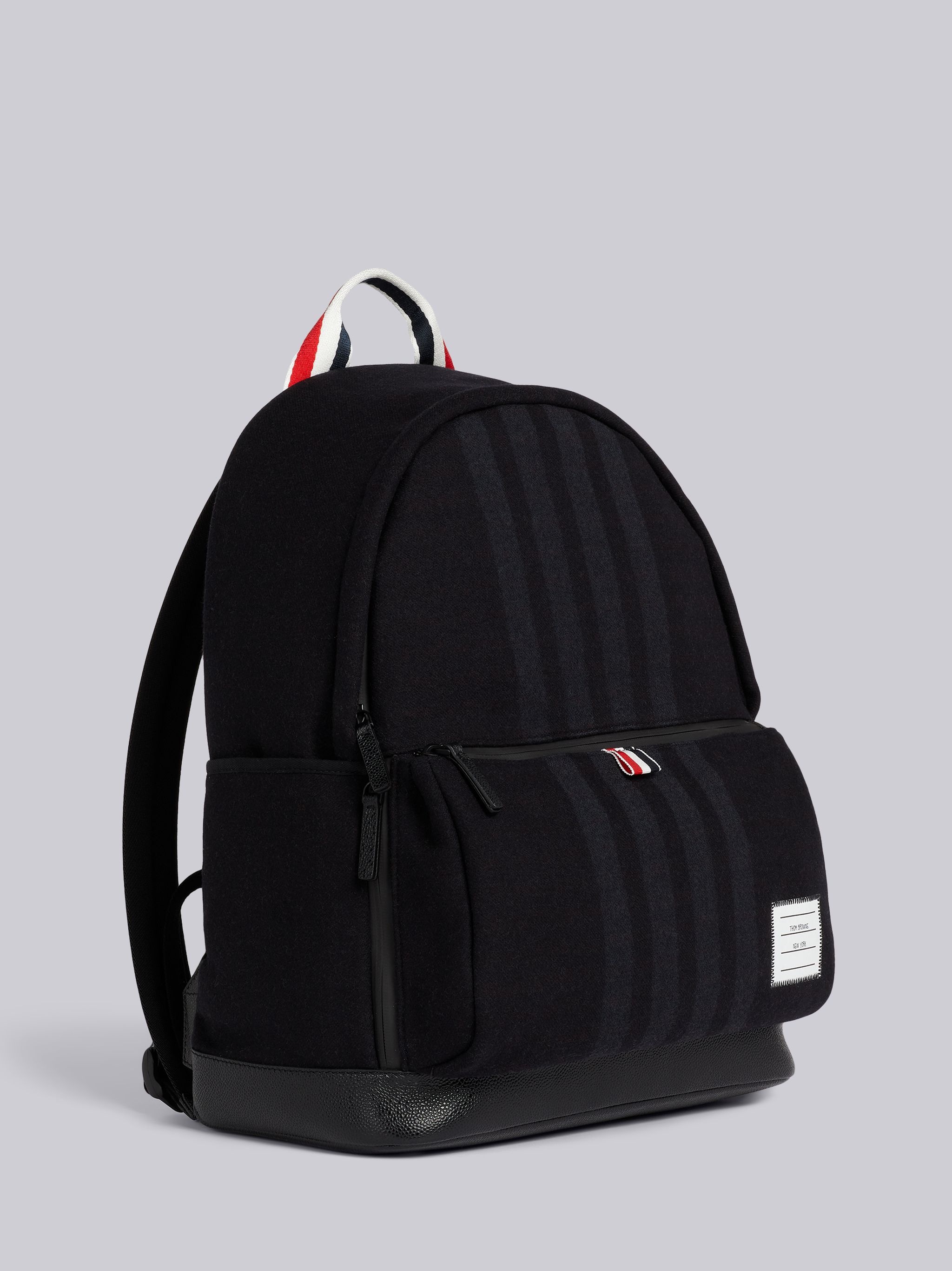 Black Double Face Melton 4-Bar Easy Backpack - 3