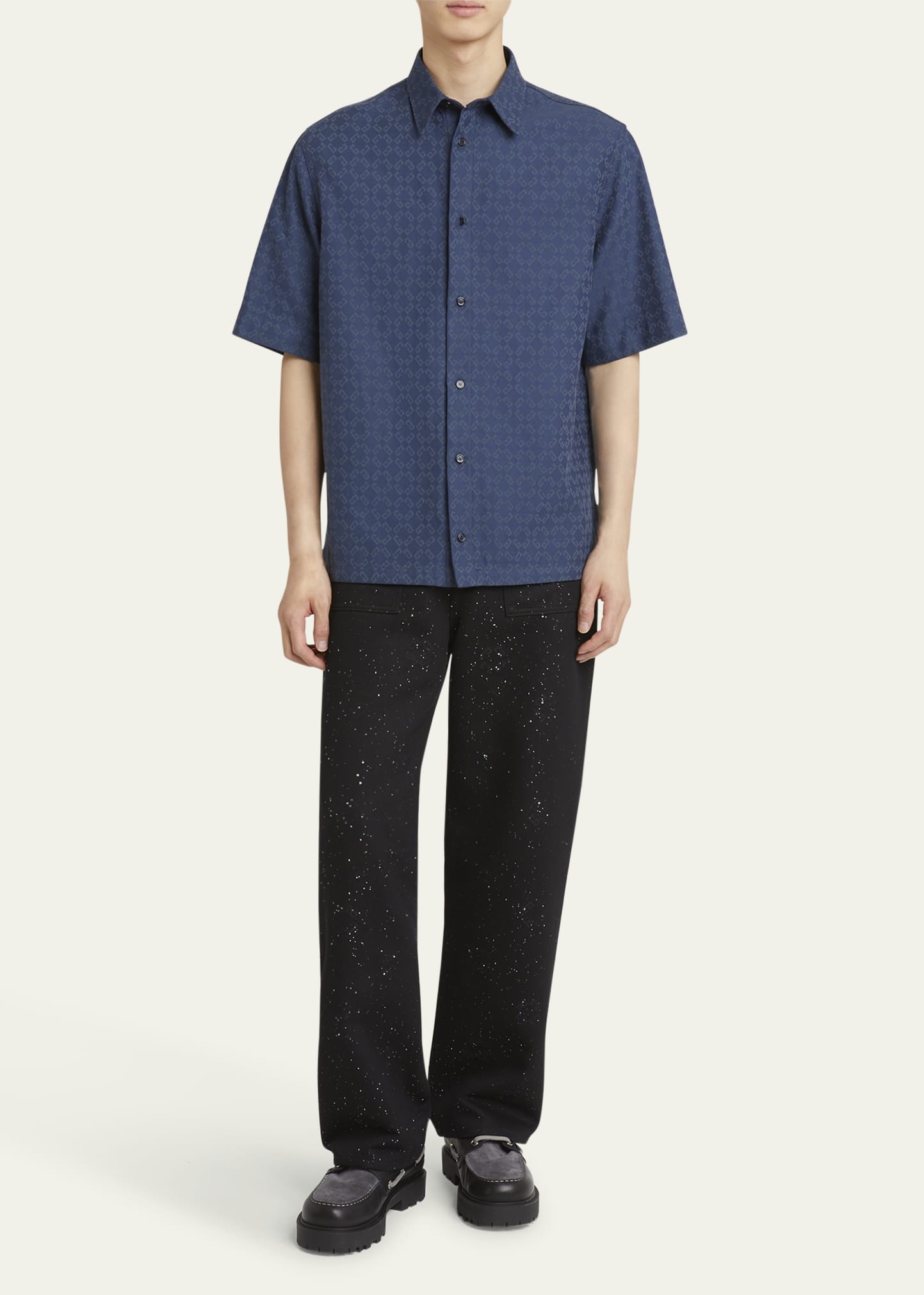 Men's Monogram Jacquard Denim Shirt - 2