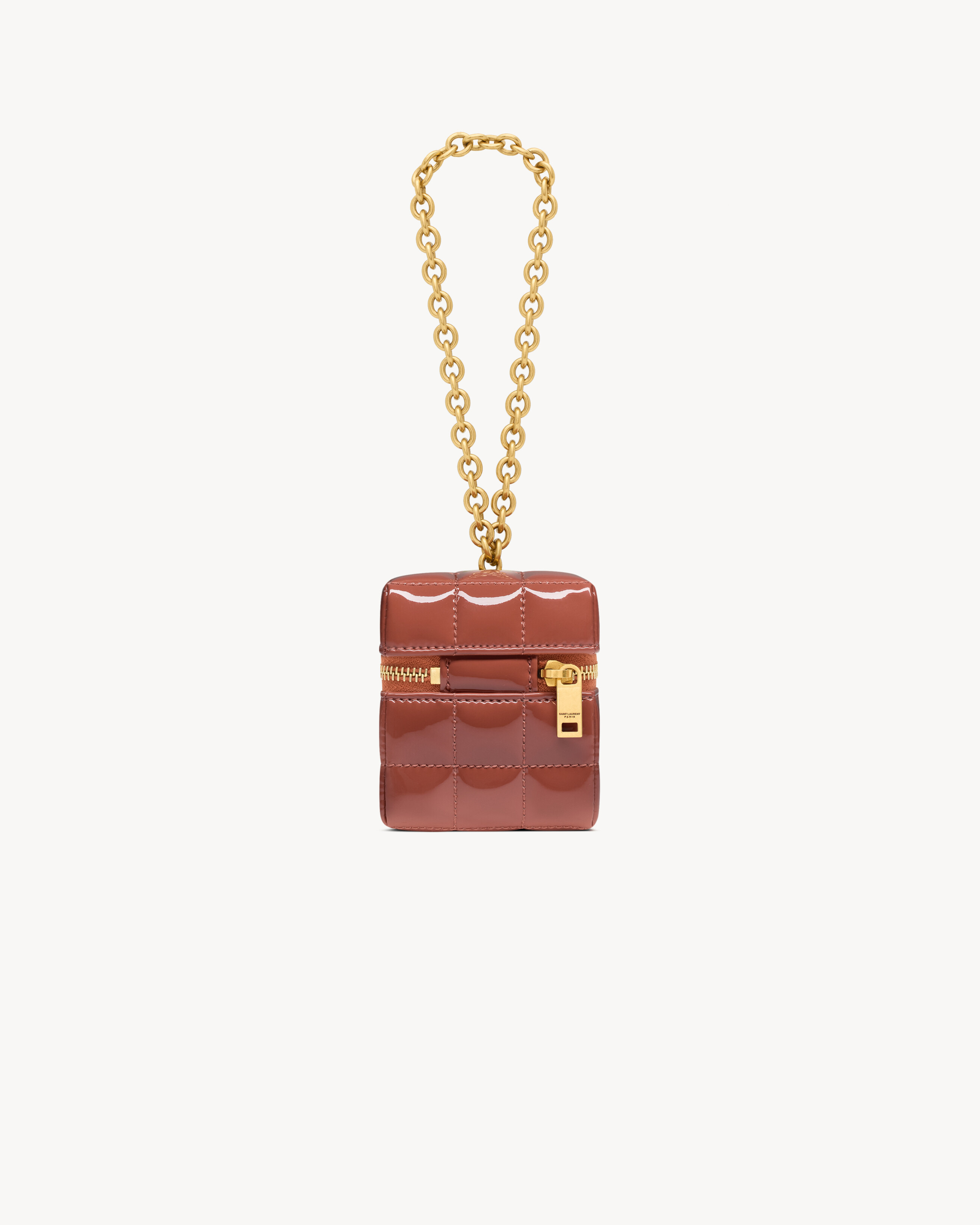 CASSANDRE MATELASSÉ CARRÉ MINI CUBE IN PATENT LEATHER 2