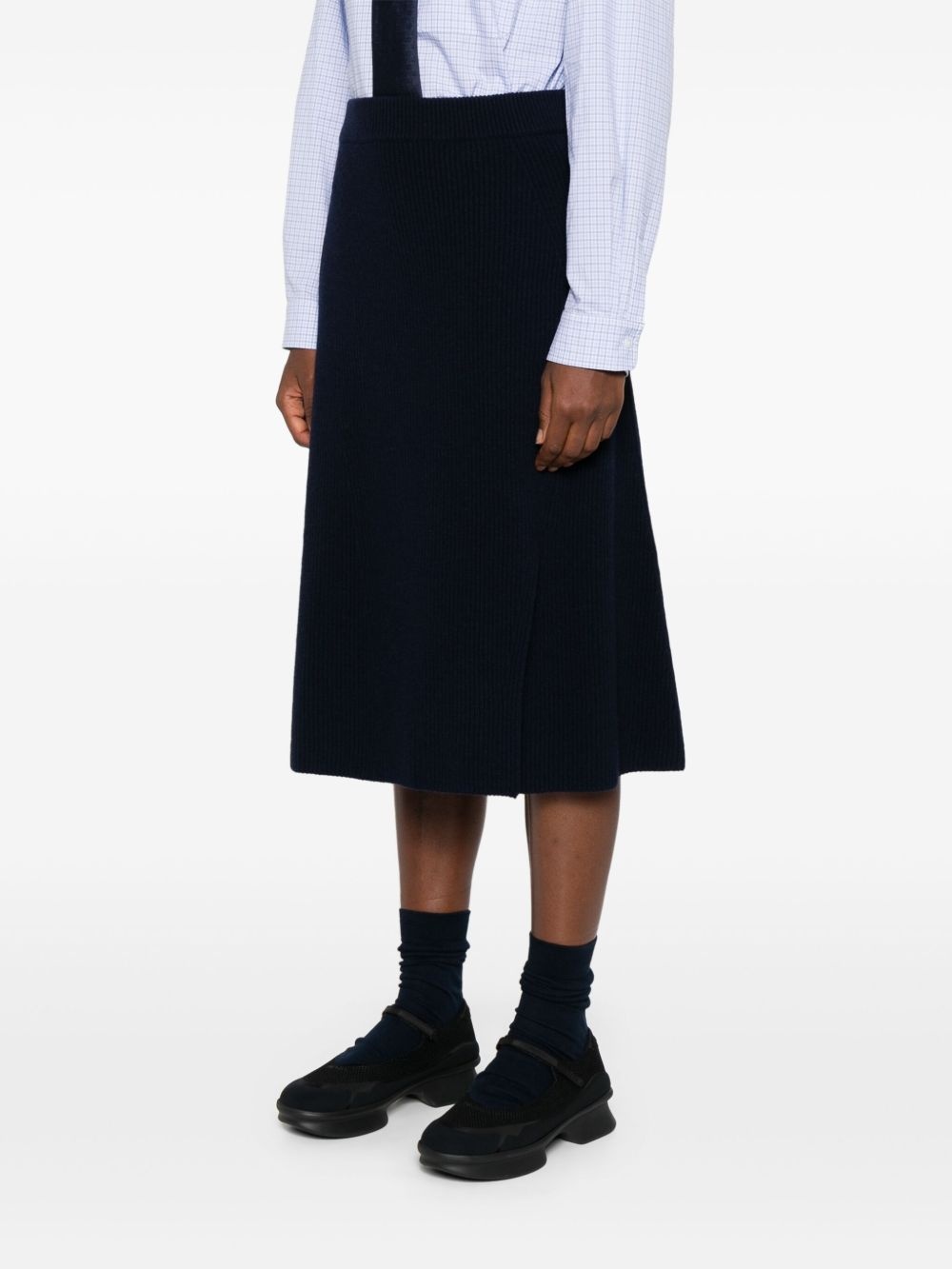 ribbed-knit midi skirt - 3