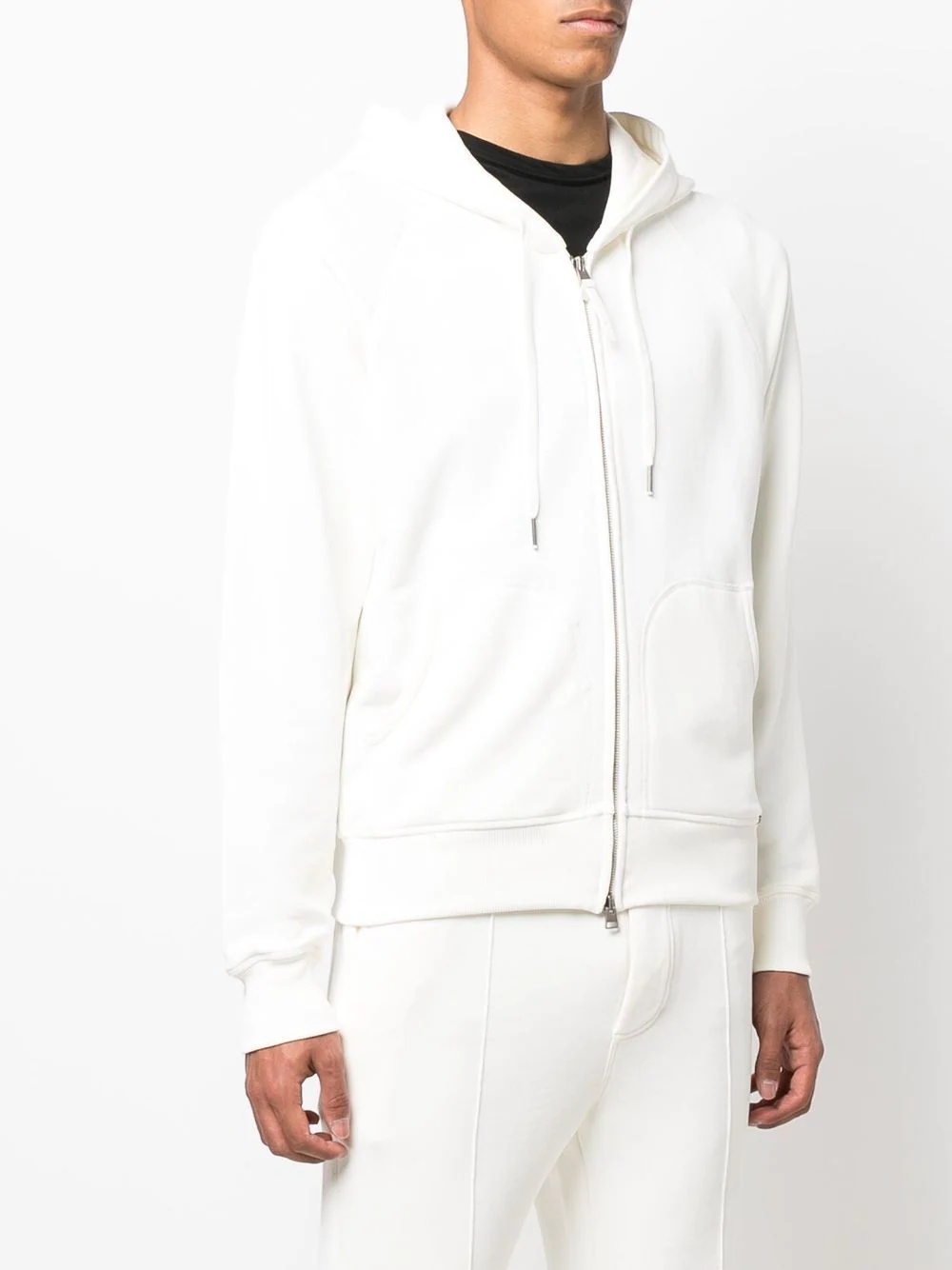 zip-front long-sleeve hoodie - 3