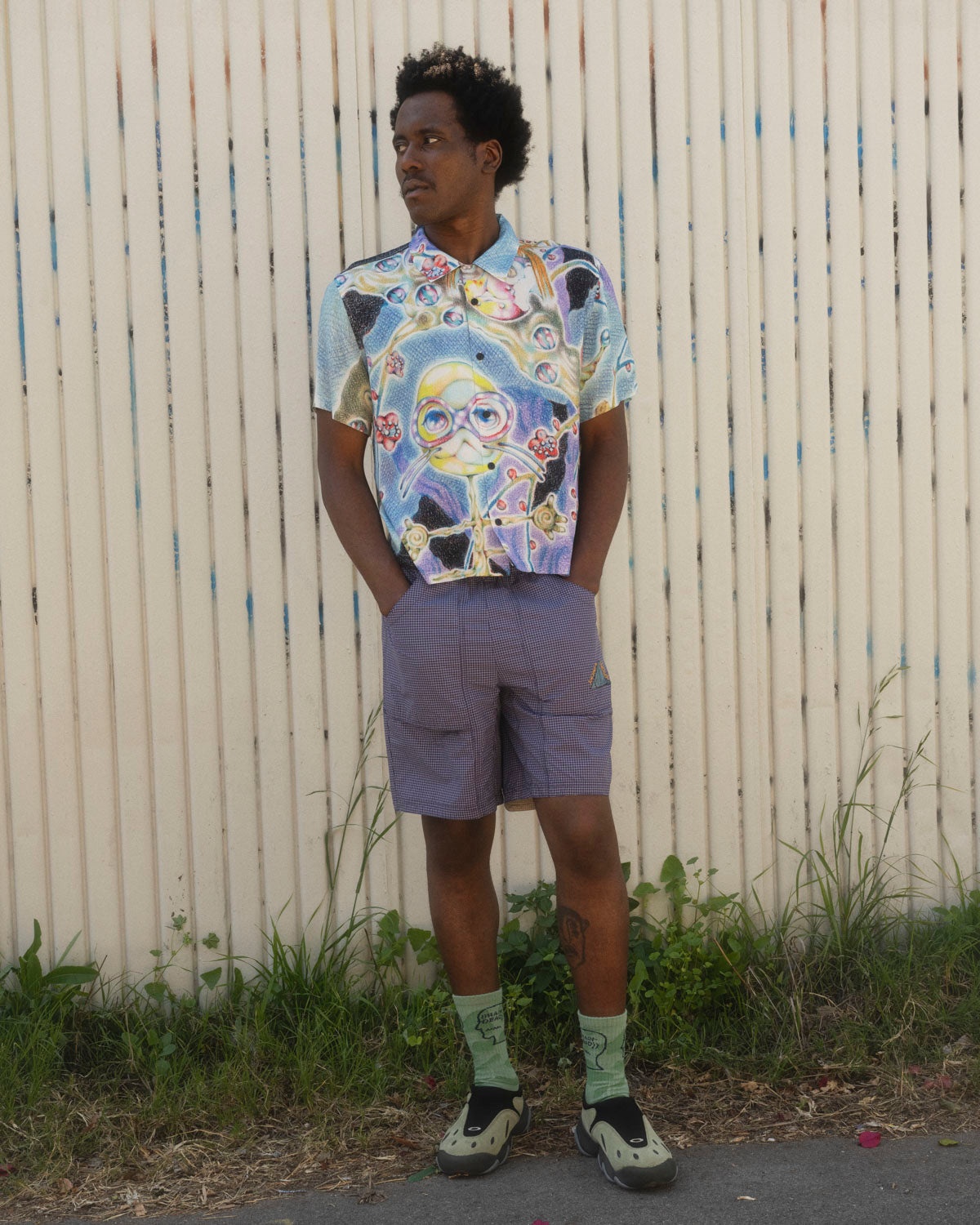 Aspen Eyes Short Sleeve Button Up Shirt - Blue Multi - 4