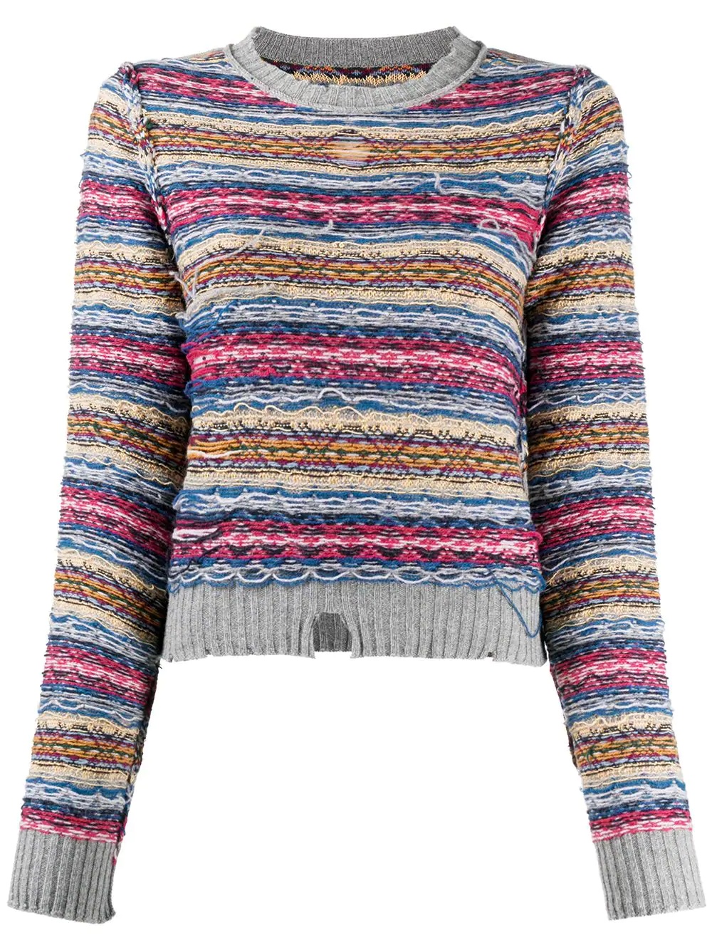 destroyed geometric-knit jumper - 1