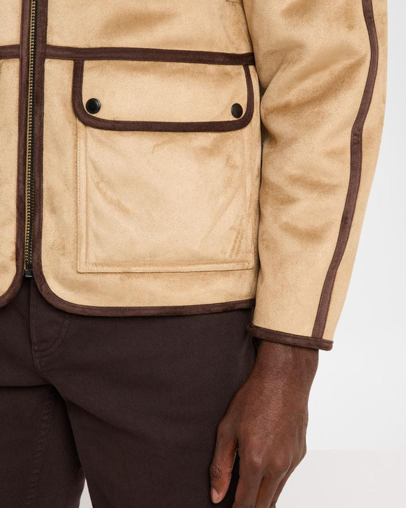 Men's Faux Shearling Full-Zip Jacket with Sleeve Label 5