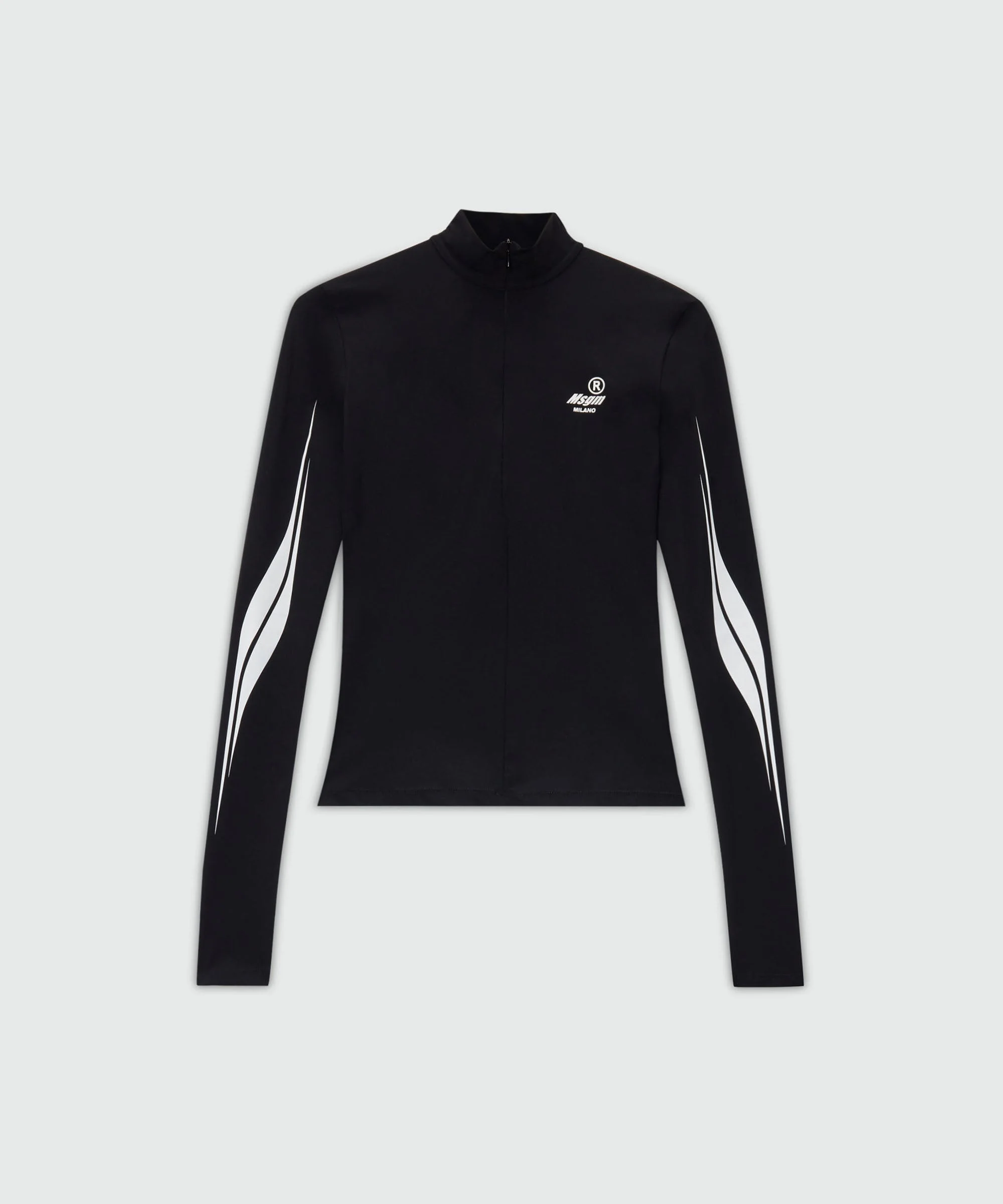 Black lycra top with MSGM Race graphics - 1