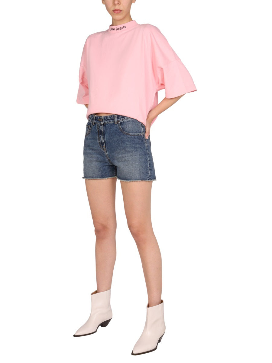 Palm Angels Women Denim Shorts - 2