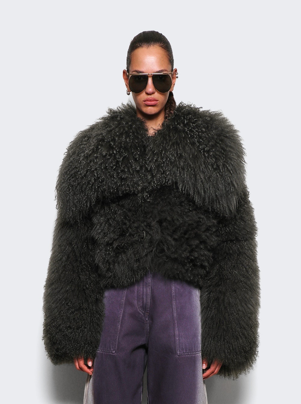 Mongolian Fur Jacket Green - 3