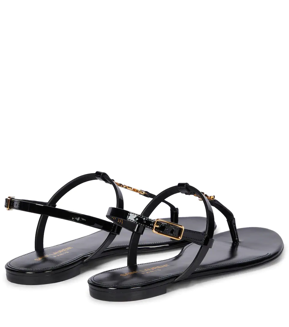 Cassandra patent leather thong sandals - 3