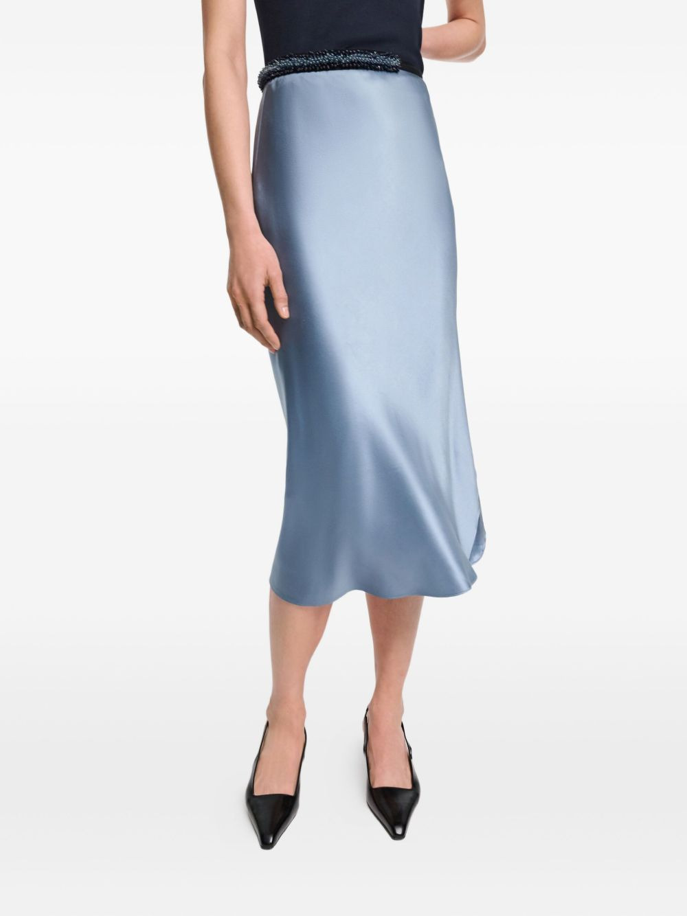 charmeuse silk slip skirt - 4