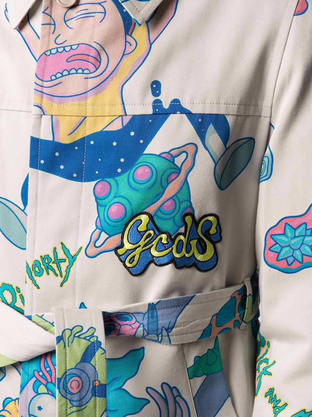 x Rick & Morty graphic-print trench coat - 5