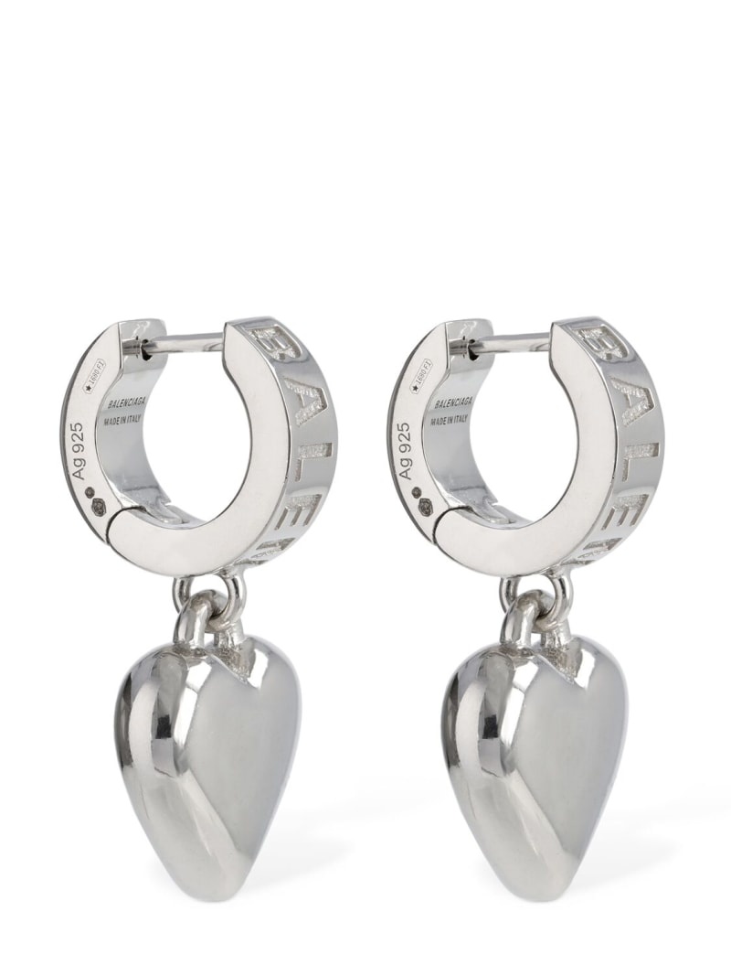 Sharp Heart recycled silver earrings - 3