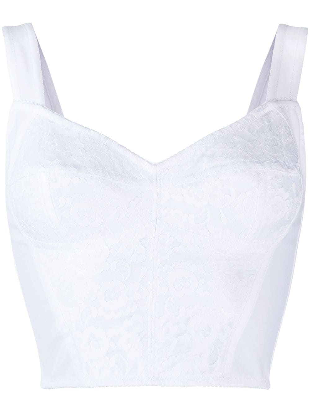 lace-embroidered corset-style bustier - 1