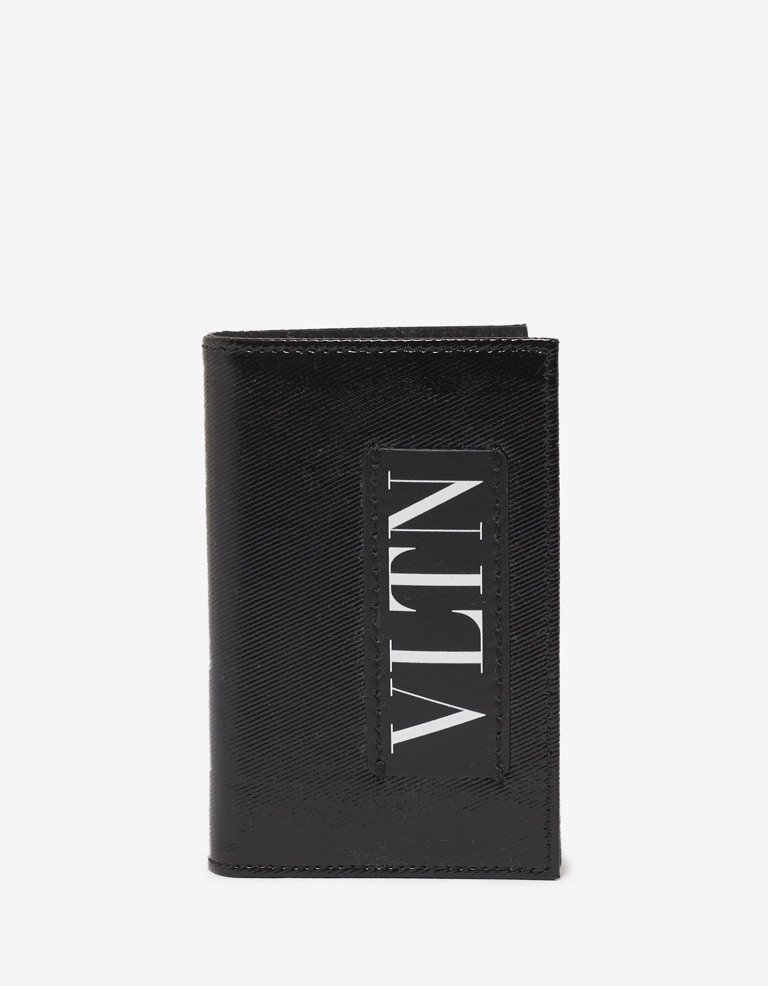 Valentino Black Patent Leather VLTN Card Wallet - 1
