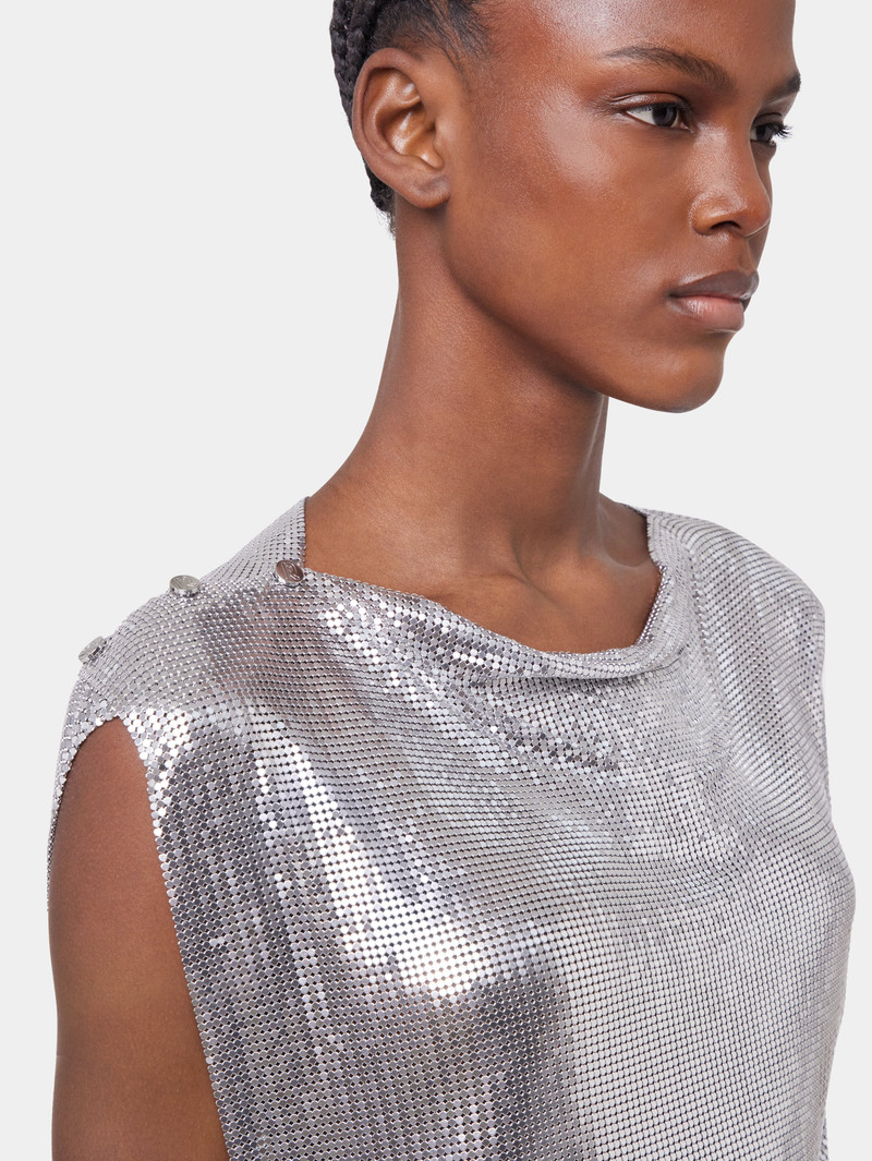 SILVER DRAPÉ PRESSION DRESS IN CHAINMAIL 7
