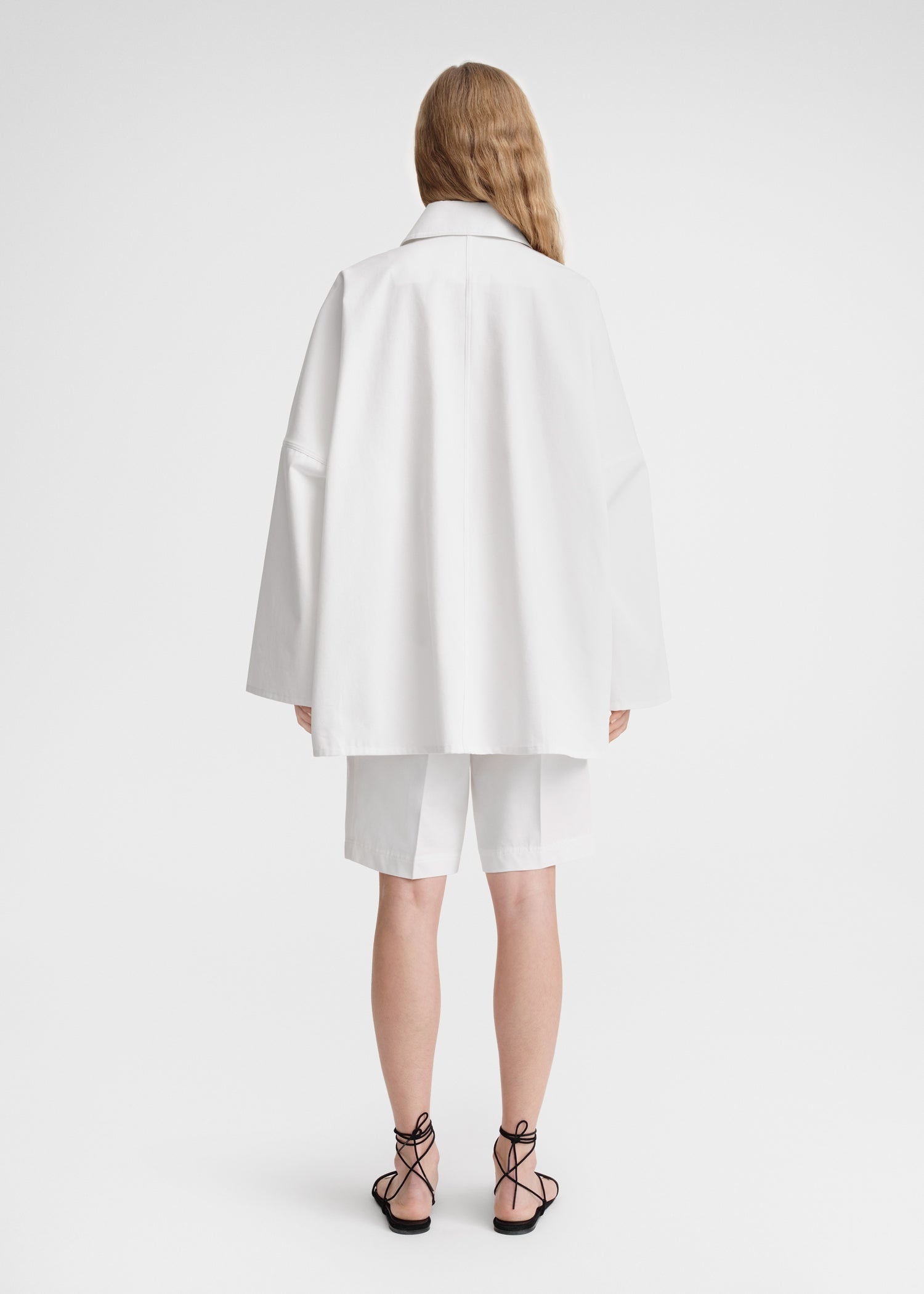 Cotton twill overshirt jacket white - 4