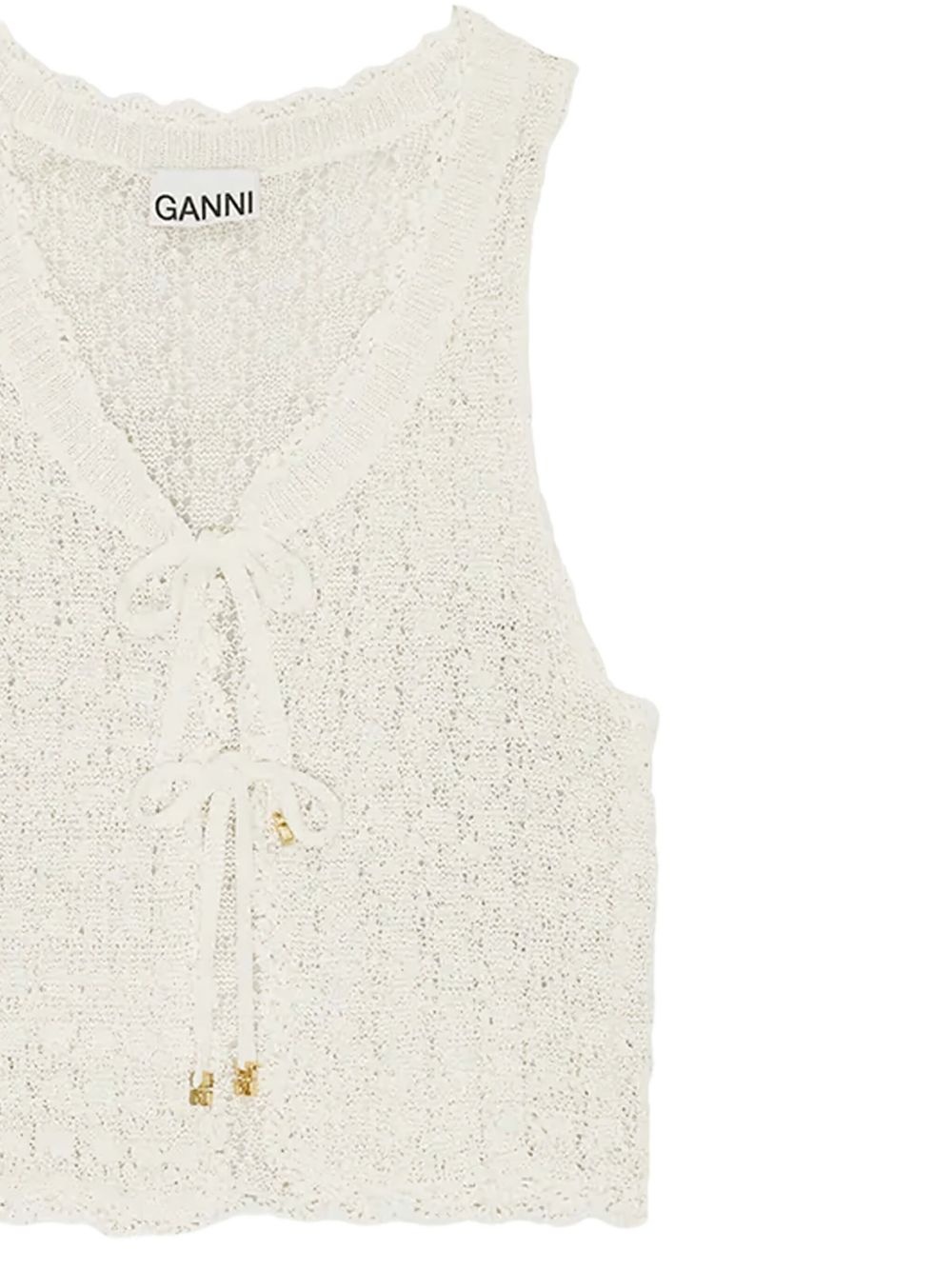 pointelle-knit vest - 3