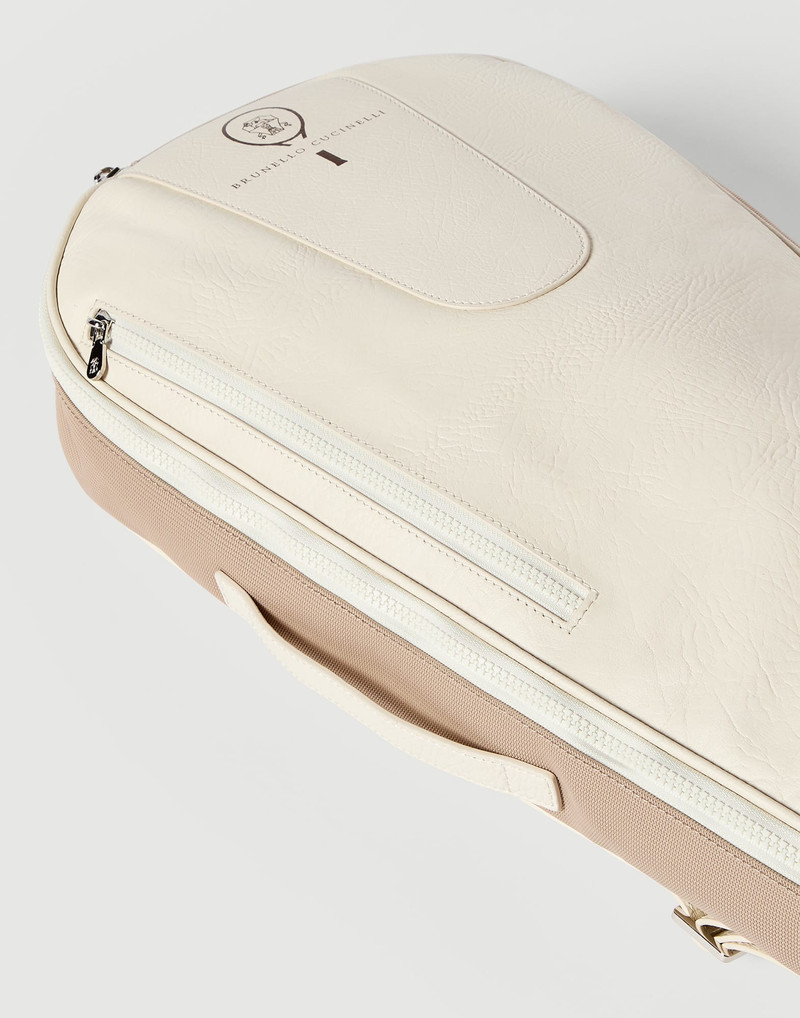 Grained leather tennis racket cover 3