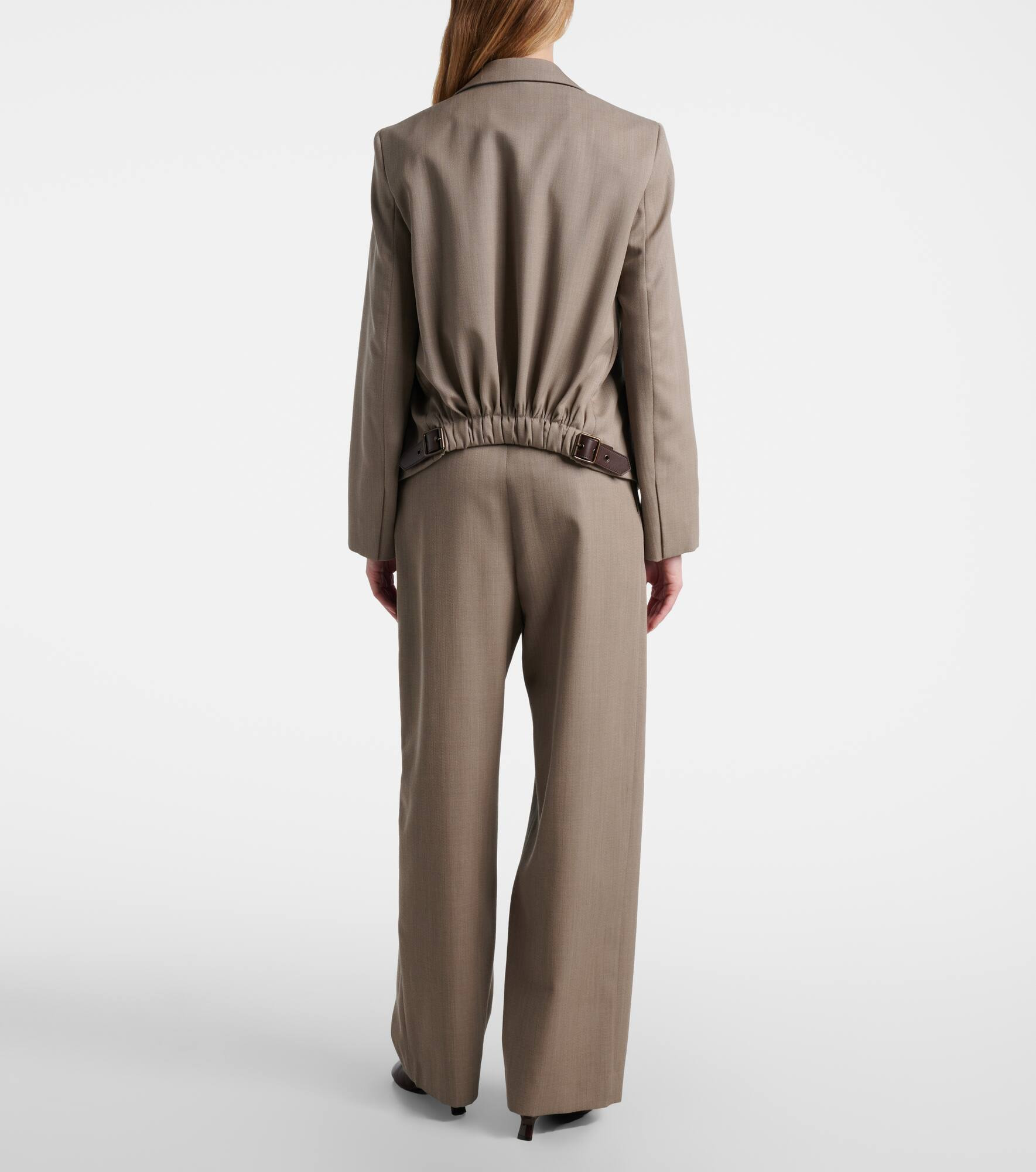 Gathered wool blazer - 3