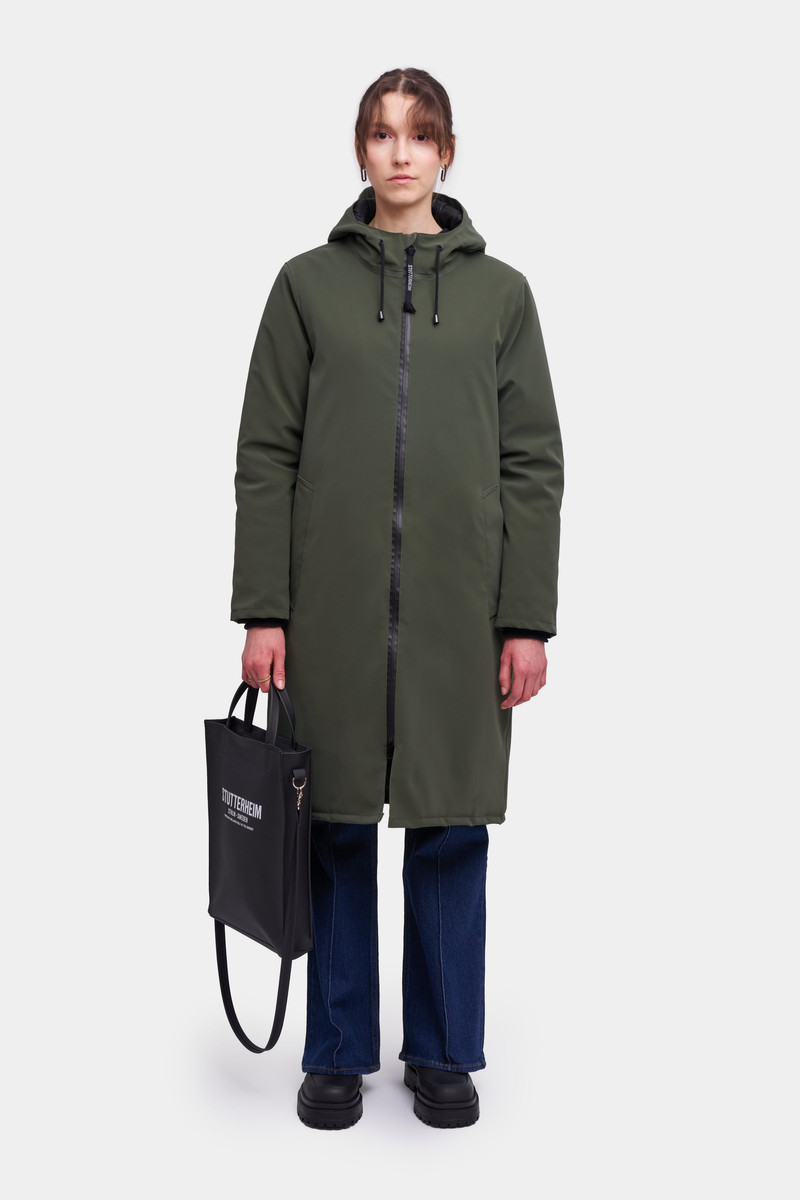 Stutterheim Stockholm Long Winter Suede Jacket Dark Green outlook