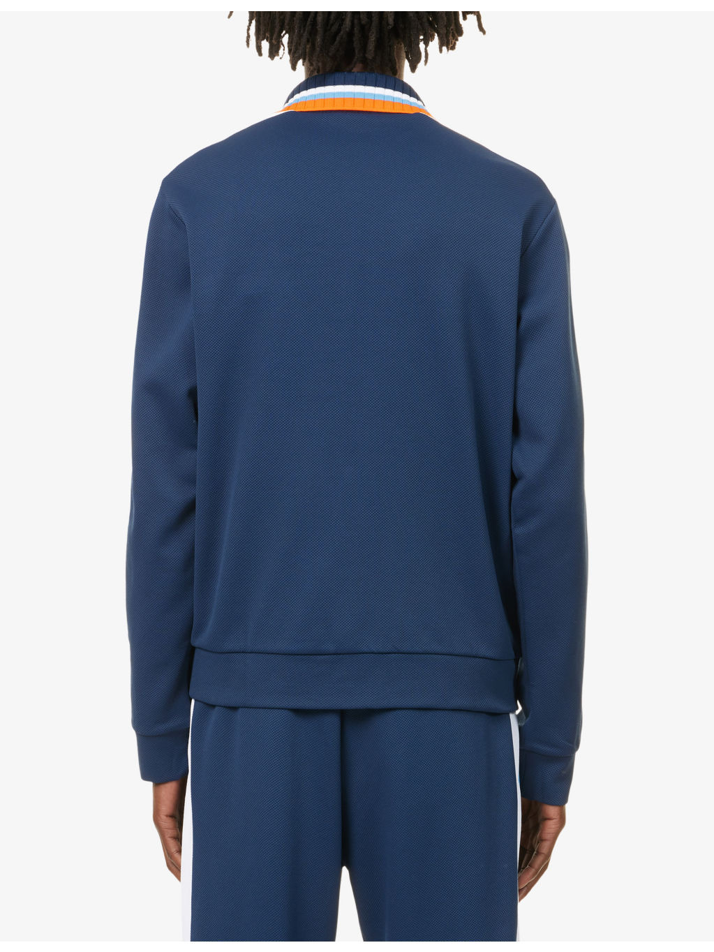 Polo-Collar Textured Woven Track Jacket - 4