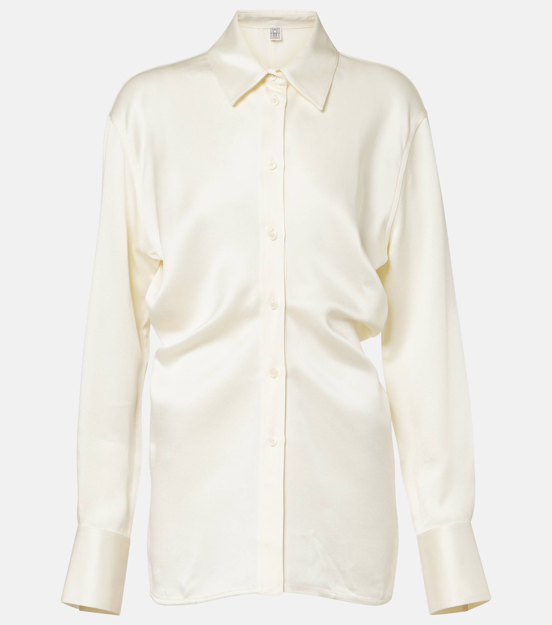 Gathered satin shirt - 1