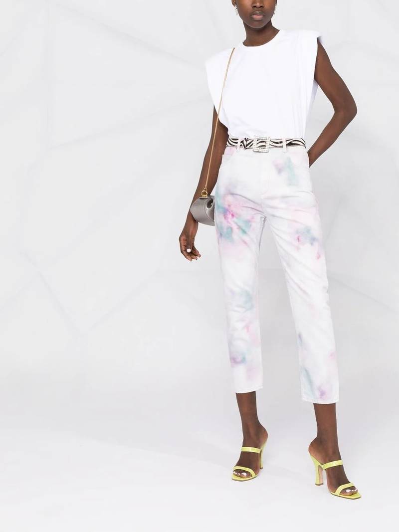 Isabel Marant Étoile abstract-print cropped trousers outlook