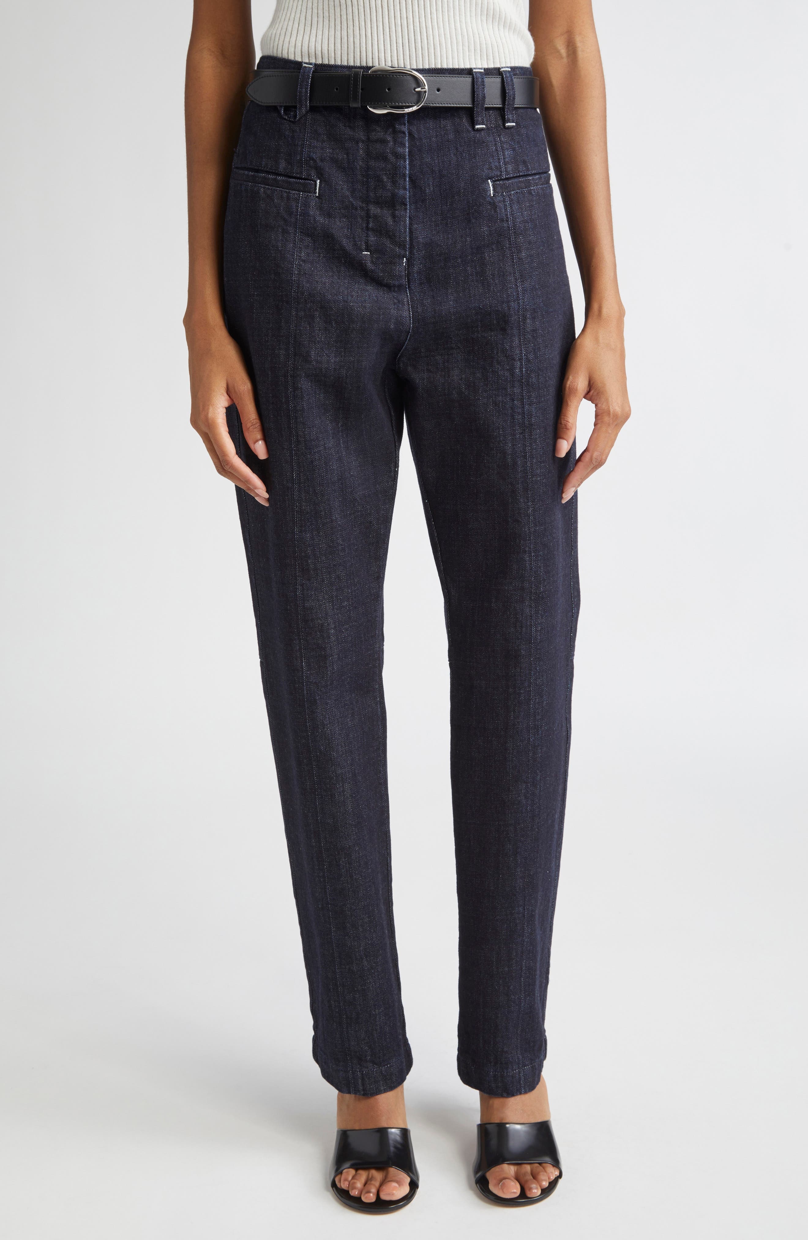 Jacquemus Le De-Nîmes Norma Straight Leg Jeans in Dark Navy at Nordstrom - 1