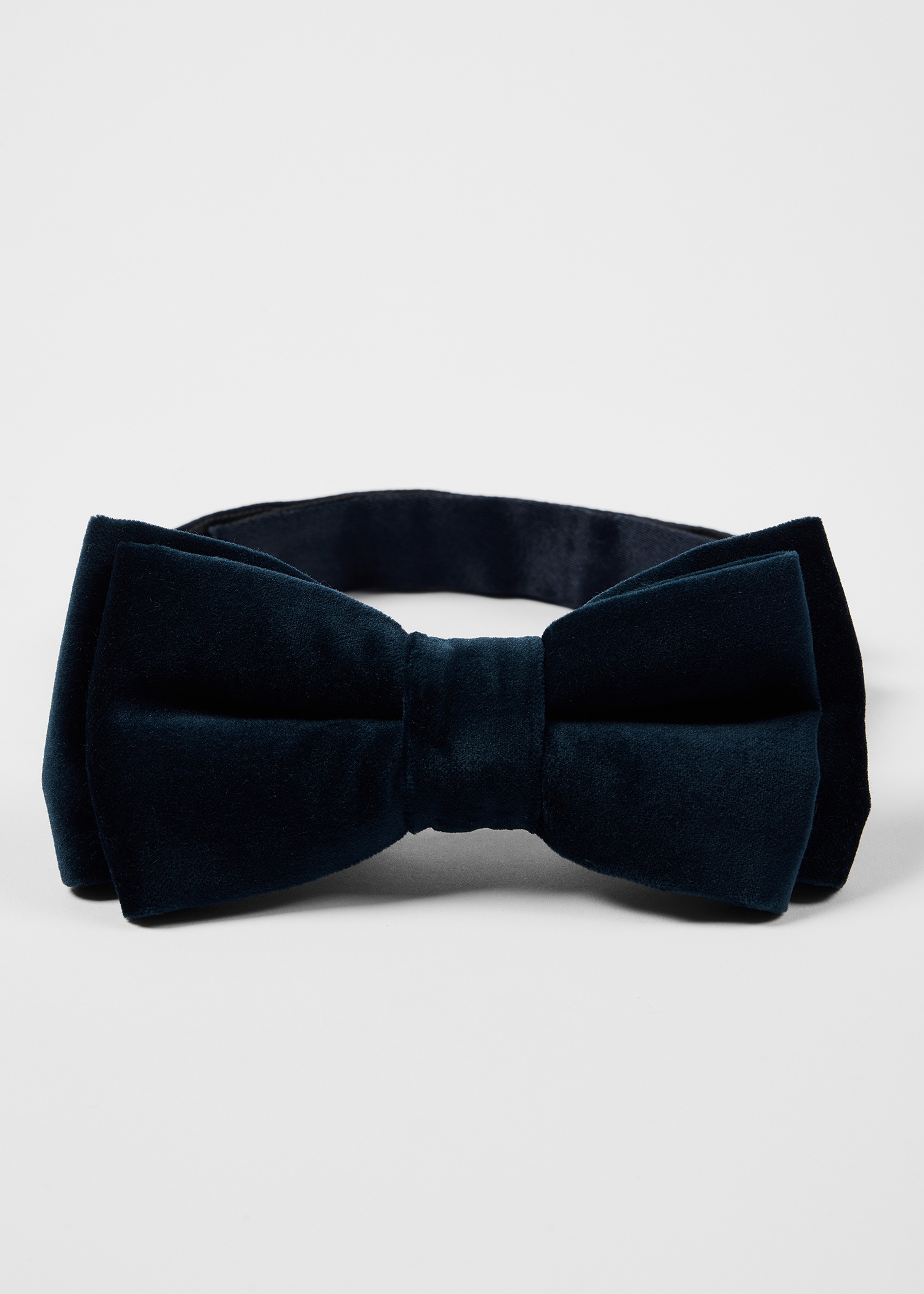 Dark Navy Velvet Pre-Tied Bow Tie - 3