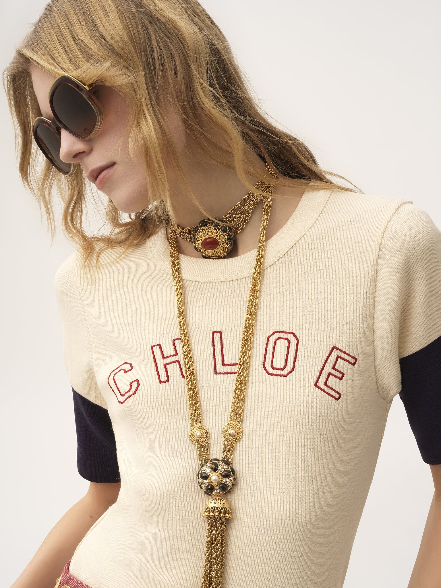 FITTED LOGO T-SHIRT IN FLAMÉ COTTON WOOL - 4