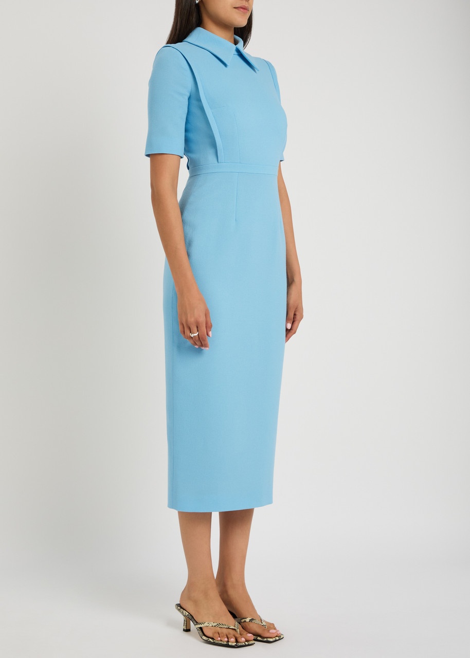 Emilia Wickstead Valetta Darted Wool-crepe Midi Dress - 2