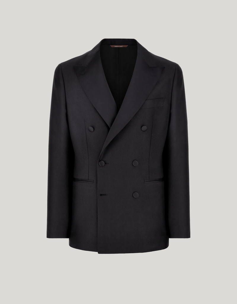 LIGHT BLUE AND BLUE SILK AND CASHMERE REGULAR-FIT OVERCHECK JACKET 188