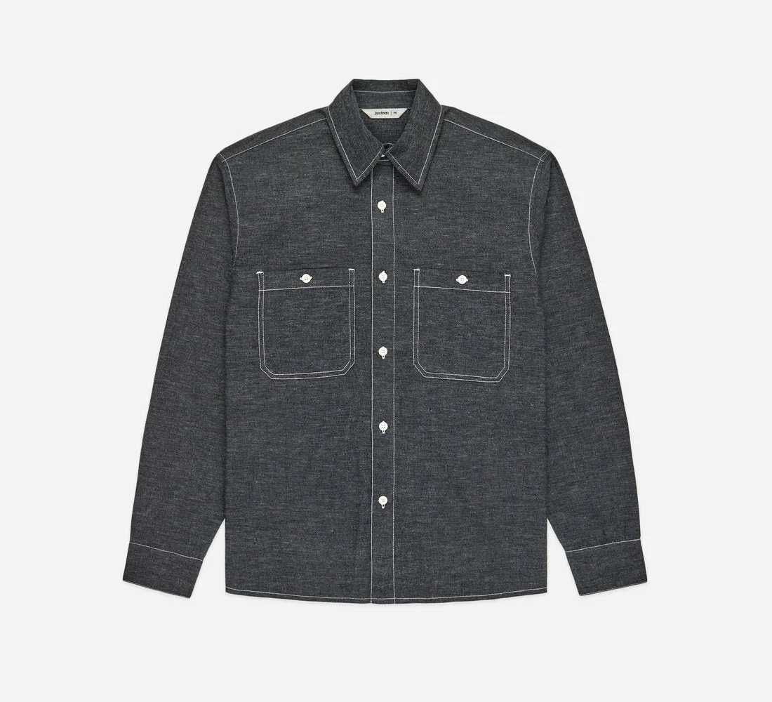 Utility Shirt - Black Chambray - 1