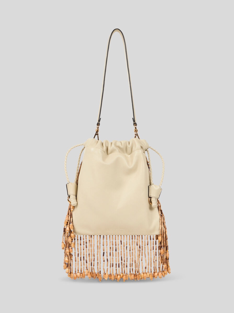 SMALL LEATHER KALISPERA BAG WITH BEADS AND FRINGING - 3