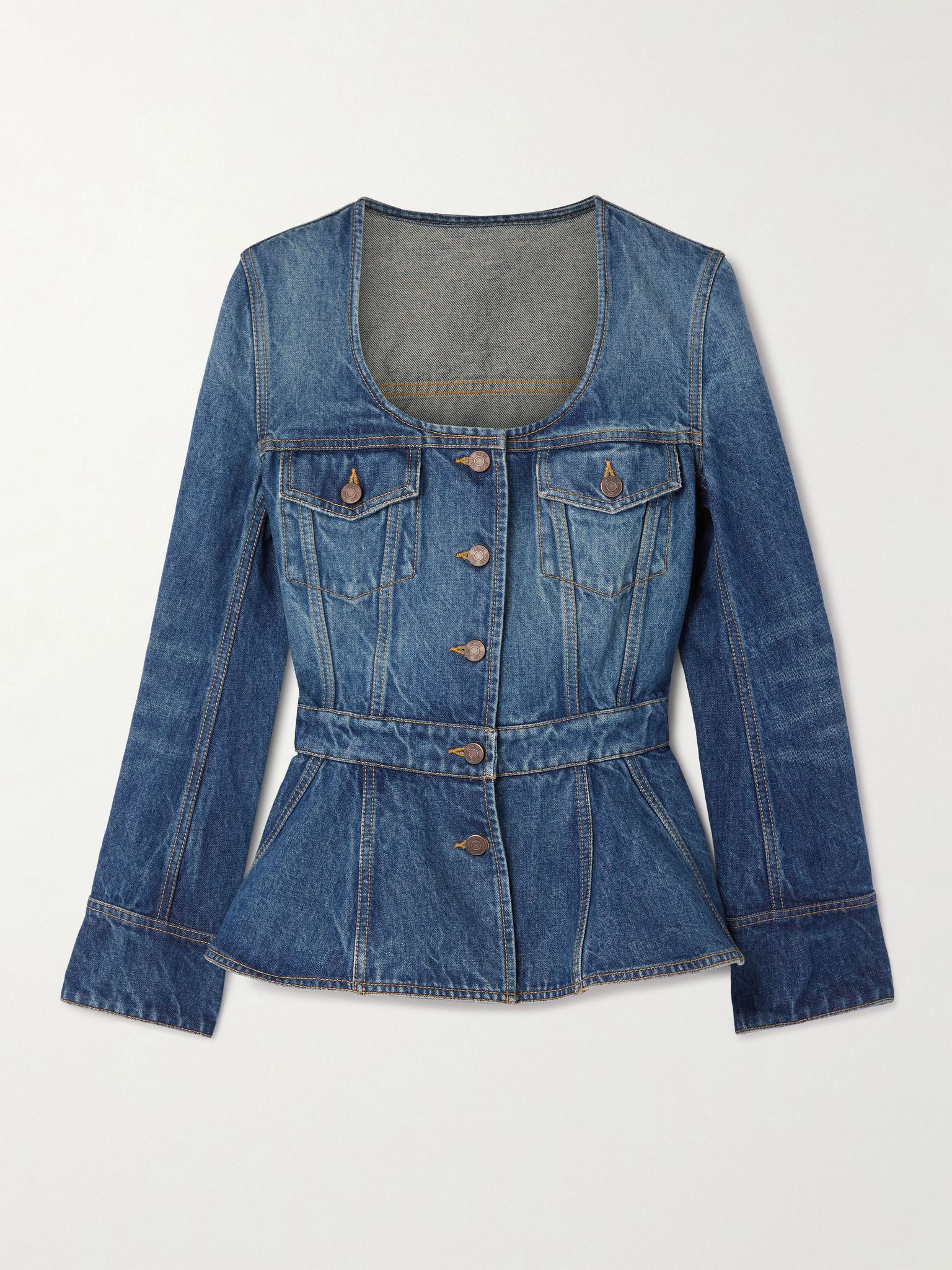 Organic denim peplum jacket Mid denim - 1