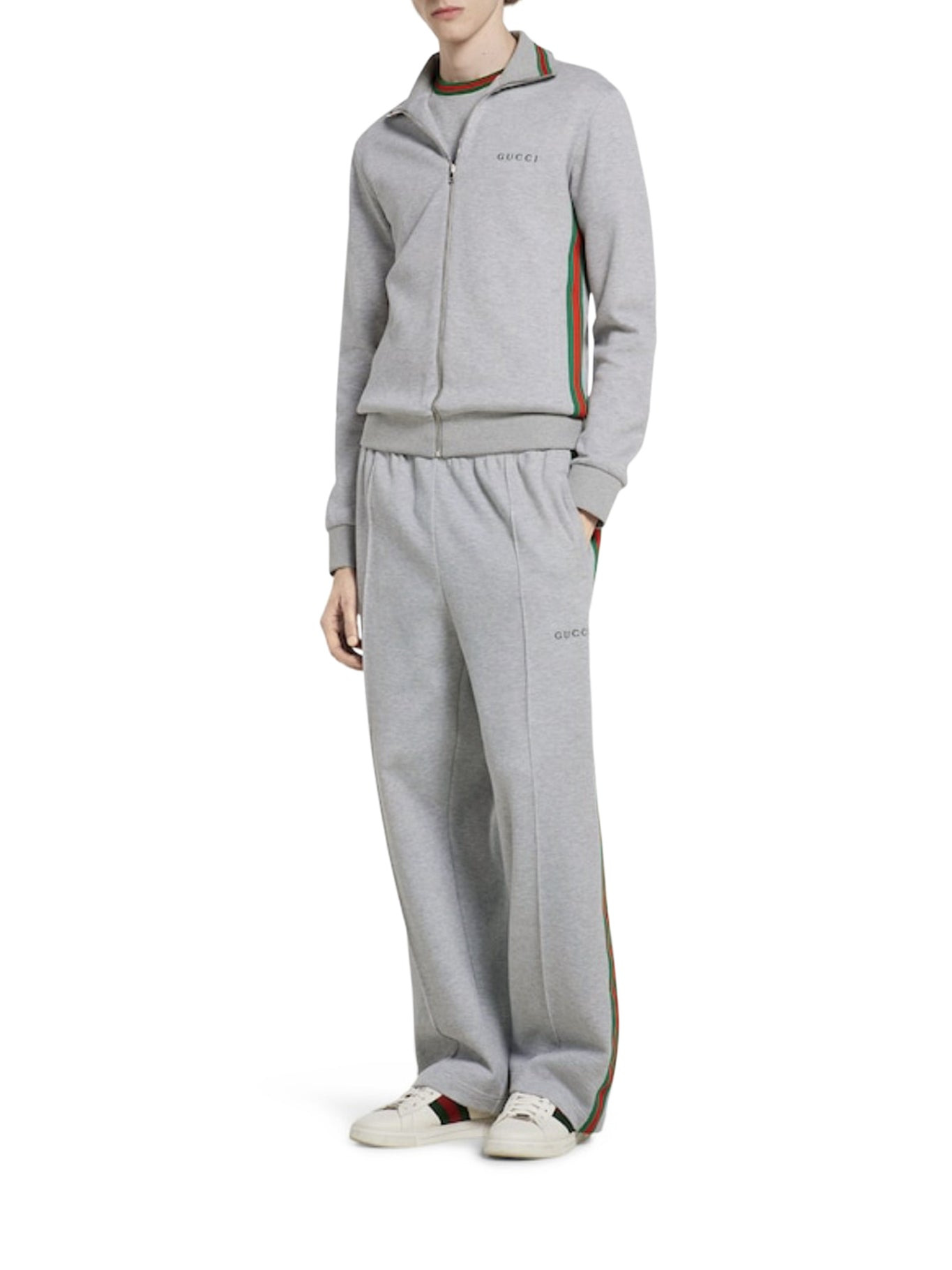 DOUBLE-LAYERED COTTON PIQUET SPORTS TROUSERS - 2