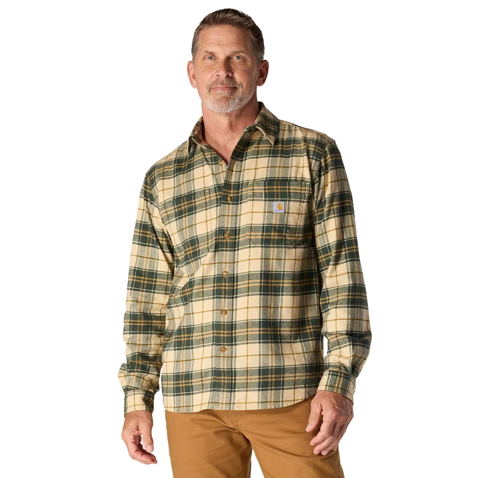 Rugged Flex™ Relaxed Fit Midweight Flannel Long-Sleeve Plaid Shirt - 1
