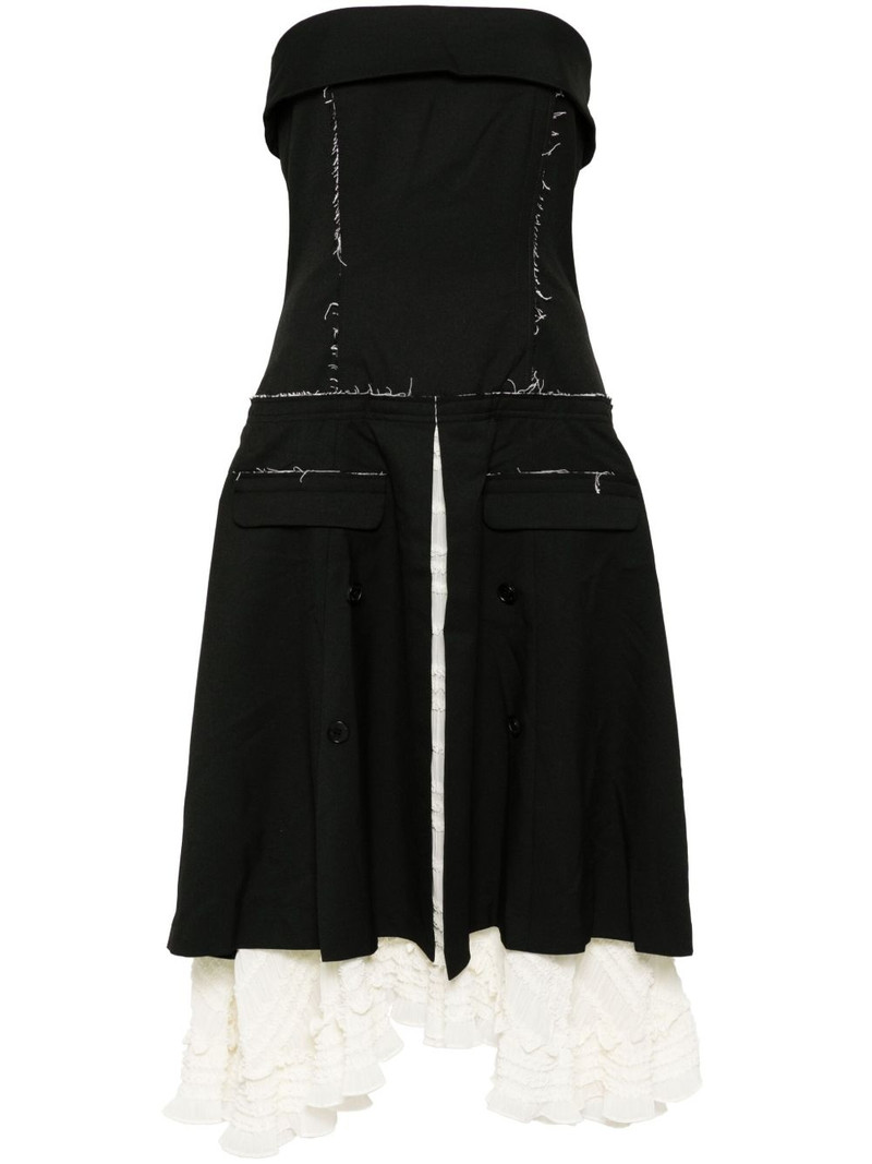 lace detailed strapless dress 1
