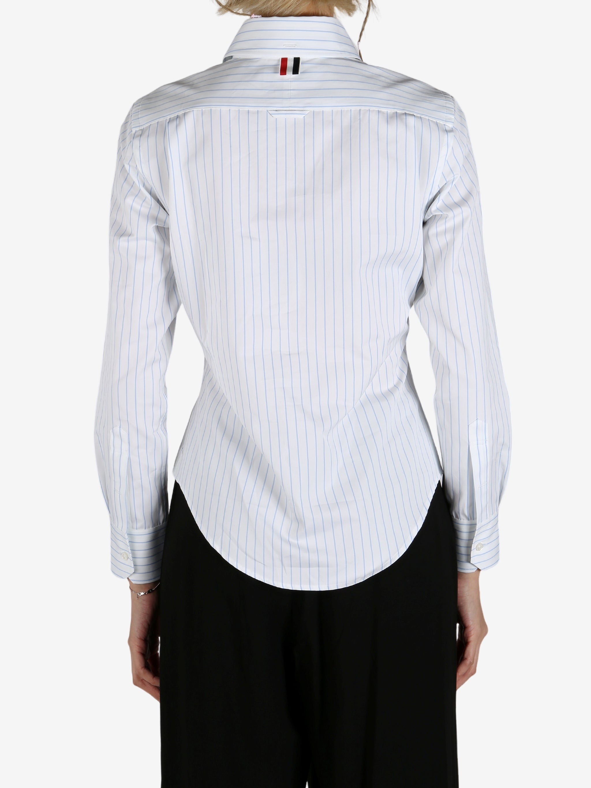 THOM BROWNE - Women Classic Long Sleeve Round Collar Shirt - 3