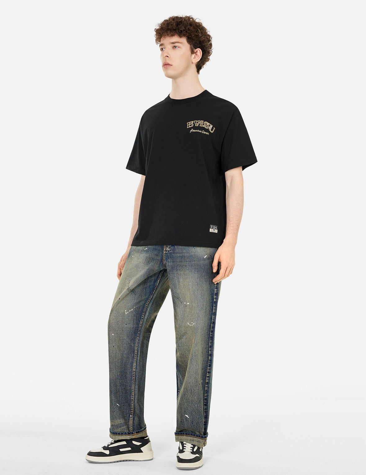 7-Pocket Design Vintage Washed Loose Fit Jeans #2038 - 3