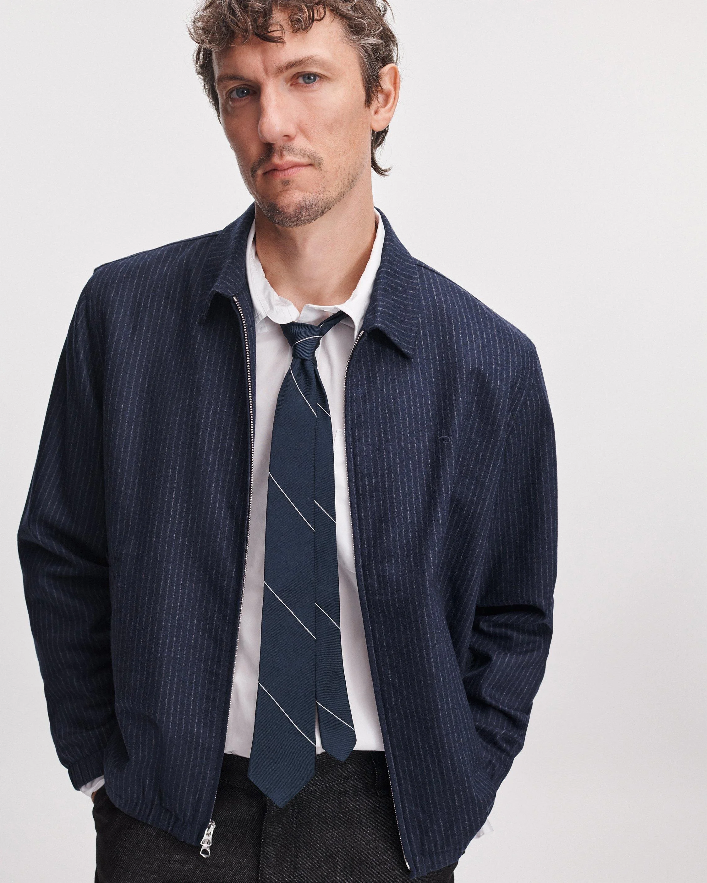 Striped Silk Jacquard Tie - 1