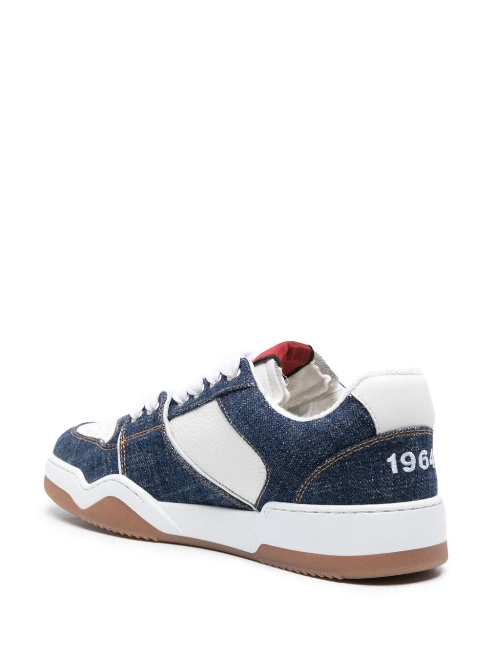 Spiker denim-panelled sneakers - 3